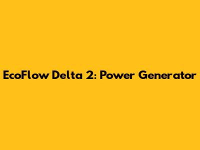 EcoFlow Delta 2: Power Generator